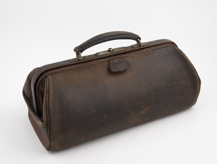 Leather surgical instrument case, by Wright and White, English