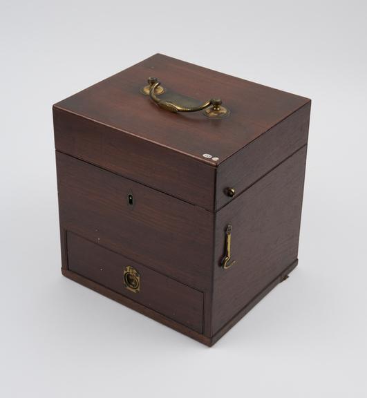 Mahogany medicine chest, incomplete