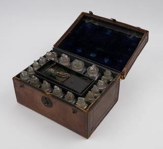 Rectangular leather medicine chest