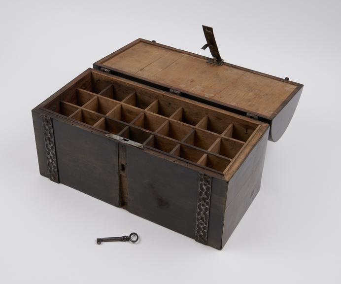 Medicine chest with trick lock, no contents