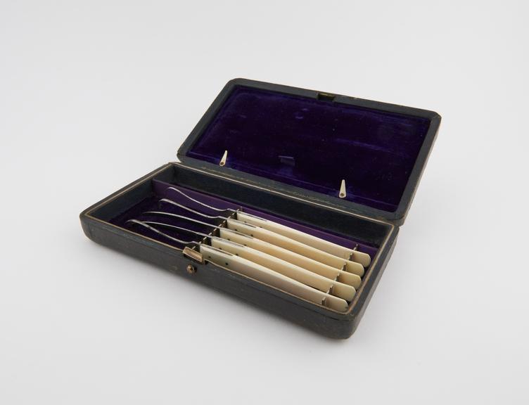 Surgical instrument set, cased, by John Wood, English