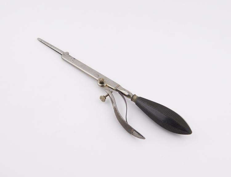 Simpson's hysterotome, steel with ebony handle, English