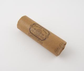 Cylindrical stick of explosive substitute in cream paper wrapper, printed: ‘POLAR AJAX’