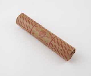 Cylindrical stick of explosive substitute in brown paper wrapper, printed: ‘POLAR THAMES POWDER’
