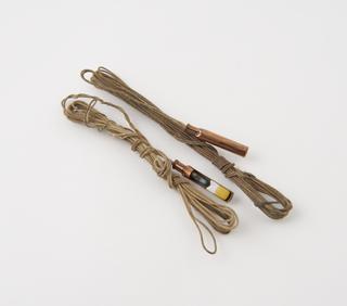 Six detonators, connected to gutta-percha covered electric ignition wires