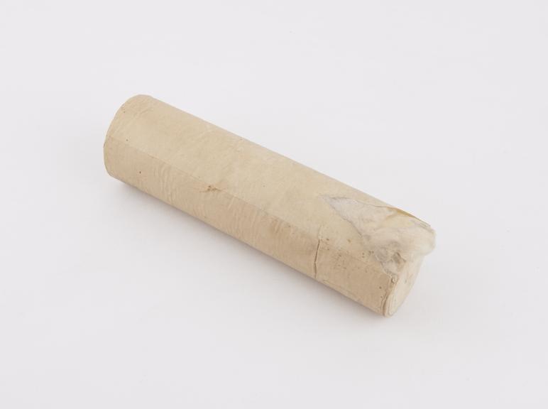 Roll of cotton wool, in paper covering, British or German