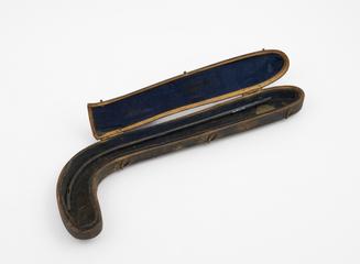 Catheter, steel, in leather case