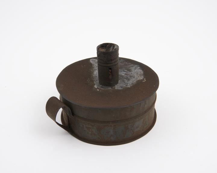 Tinder Box of Iron, Round 4 inch diameter, without steel