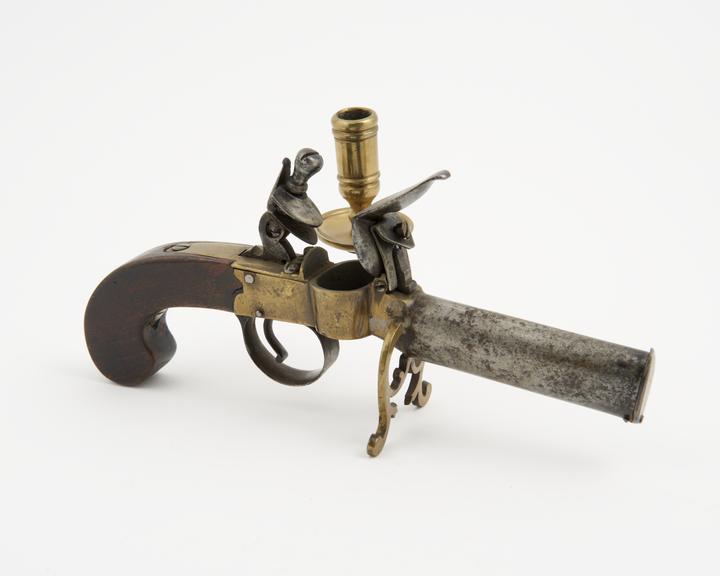 Tinder-pistol (length 8 ins) of brass