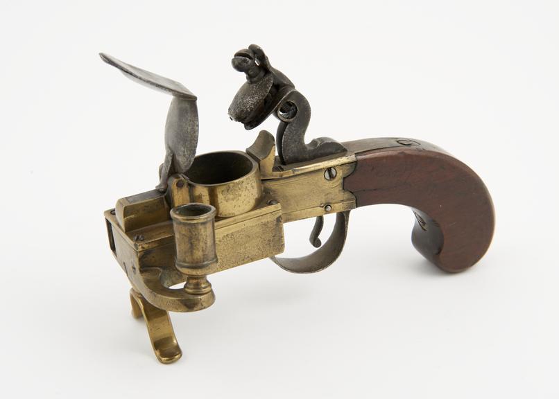 Tinder-pistol (length 7 ins) of brass