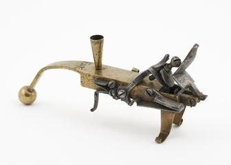 Tinder Pistol, Brass stock, marked E.V.K.