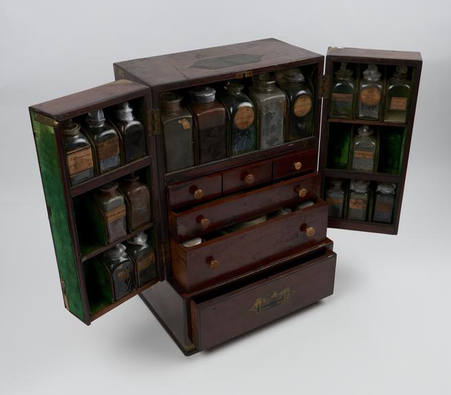 Mahogany medicine chest, used by a dentist