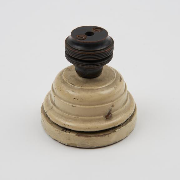 Wooden fused plug and socket, 1888-90