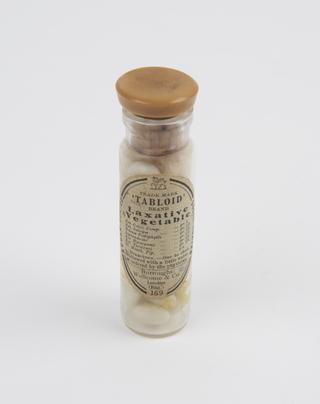 Bottle containing 'Tabloid' brand laxative