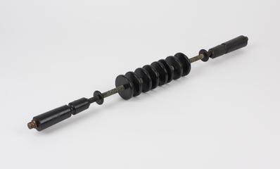 Rod with wooden discs, from Wimshurst machine, from King's College Hospital, 1851-1910