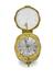 Oval crystal-cased watch with miniature and locket by A Senebier (watch; verge movement)