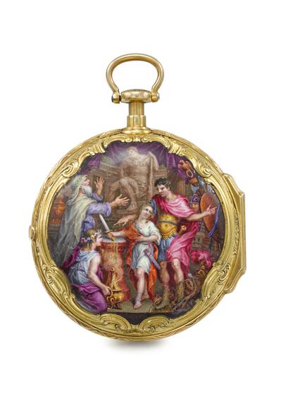 Cylinder watch with enamelled gold case made for Queen Charlotte (watch; cylinder movement)