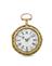 Gold and enamel pair-cased quarter-repeating cylinder watch by