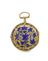 Gold and enamel pair-cased quarter-repeating cylinder watch by