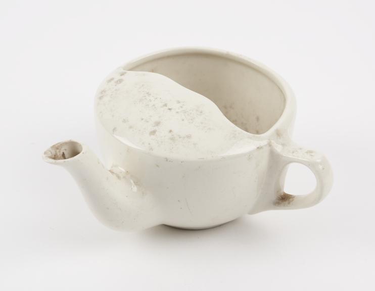 White earthenware invalid feeding cup by Royal Winton, English