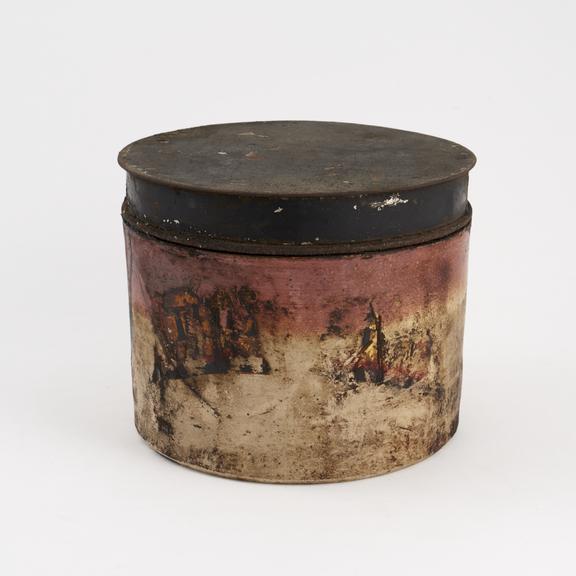 Salt-glazed stoneware storage jar for unidentified ointment