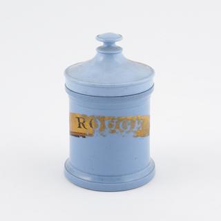 Blue pottery drug jar