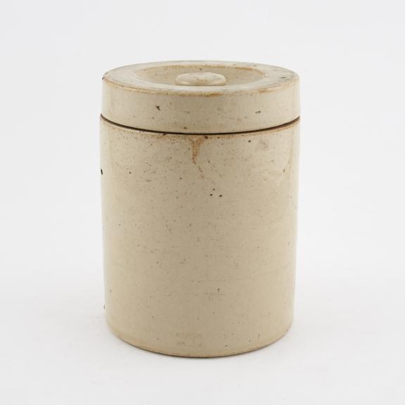 Salt glazed stoneware drug storage jar, by Doulton of Lambeth