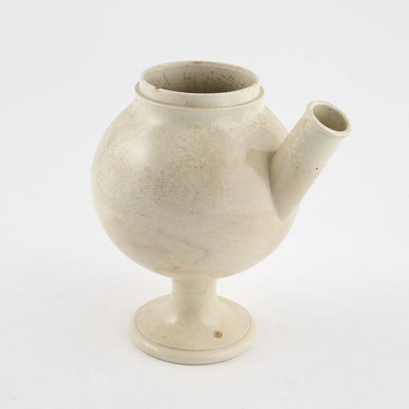 Creamware syrup jar, English, 1770-1825