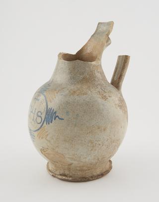 Jug, Italian, 16th century blue and white maiolica