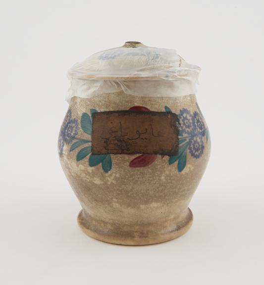 Storage jar, north Italian?, 18th century polychrome maiolica