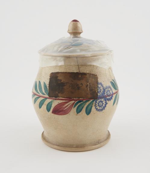 Storage jar, perhaps north Italian 18th century polychrome