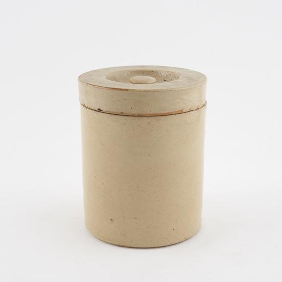 Drug jar, stoneware, glazed, unlabelled, English, 1851-1900