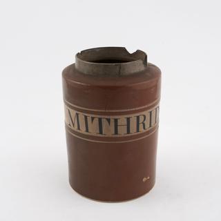 Earthenware drug jar