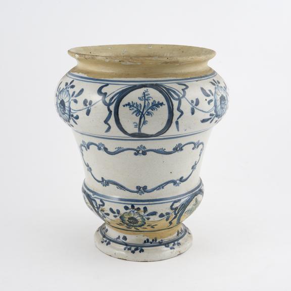 Pharmacy vase, blue and white, north Italian, 1730-1830