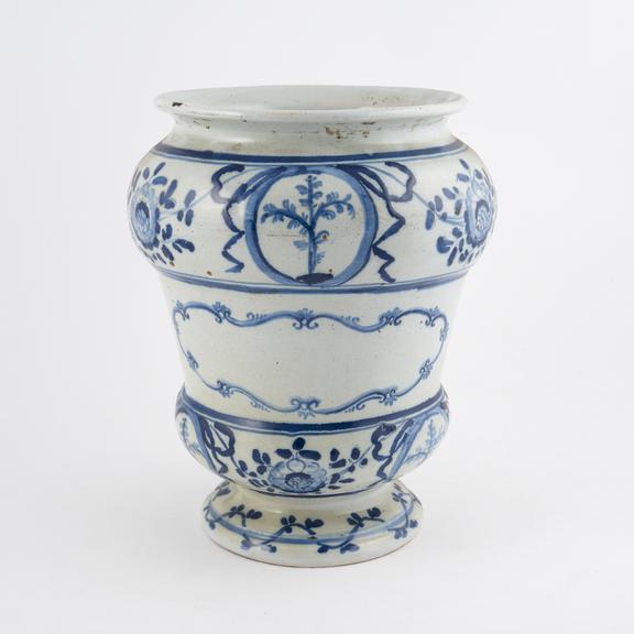 Blue and white pharmacy vase, North Italy, 1730-1830