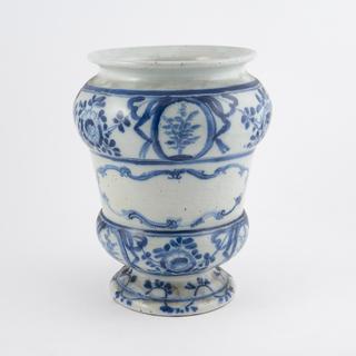 Blue and white pharmacy vase