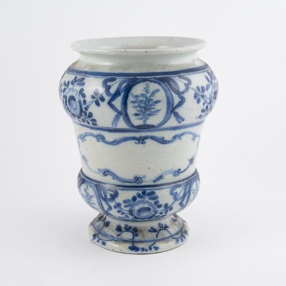 Blue and white pharmacy vase, North Italy, 1730-1830