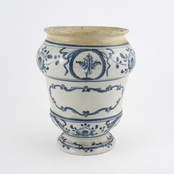 Blue and white pharmacy vase, North Italy, 1730-1830