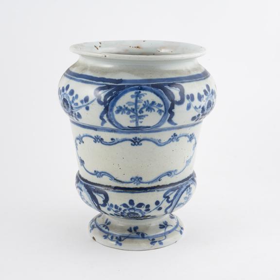 Blue and white pharmacy vase, North Italy, 1730-1830