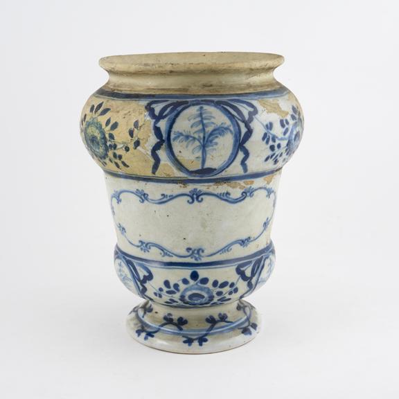 Pharmacy vase, blue and white, North Italian, 1730-1830