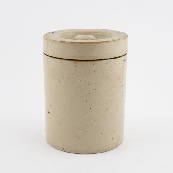 Salt glazed stoneware drug storage jar, by Doulton of Lambeth