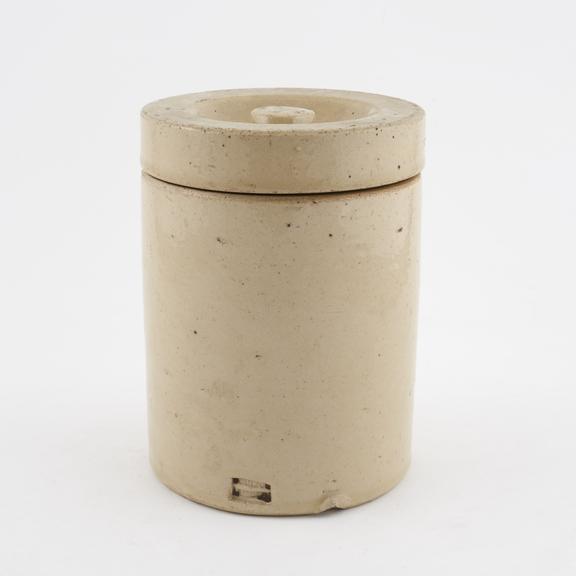 Salt glazed stoneware drug storage jar, by Doulton of Lambeth