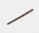 Flat blunt-ended hairpin of polished wood engraved with simple linear design