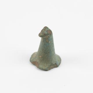 Turquoise cone earplug with spheroid at vertex