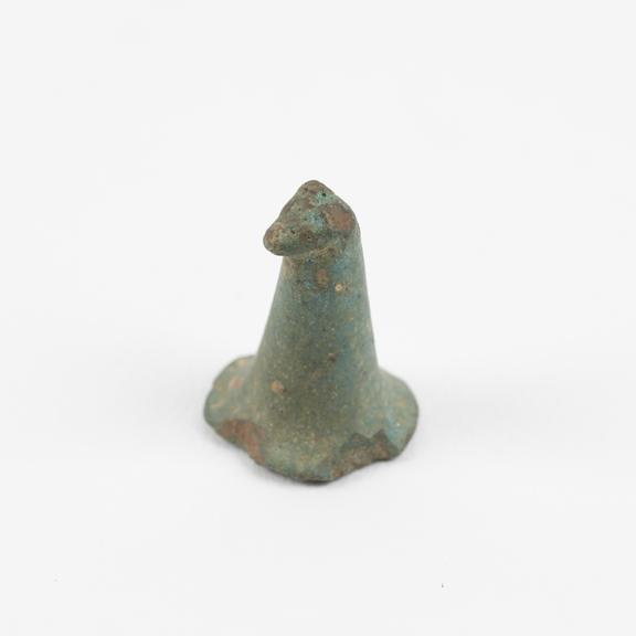 Turquoise cone earplug with spheroid at vertex