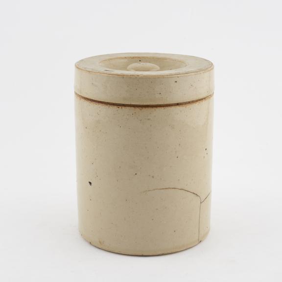 Salt glazed stoneware drug storage jar by Doulton of Lambeth