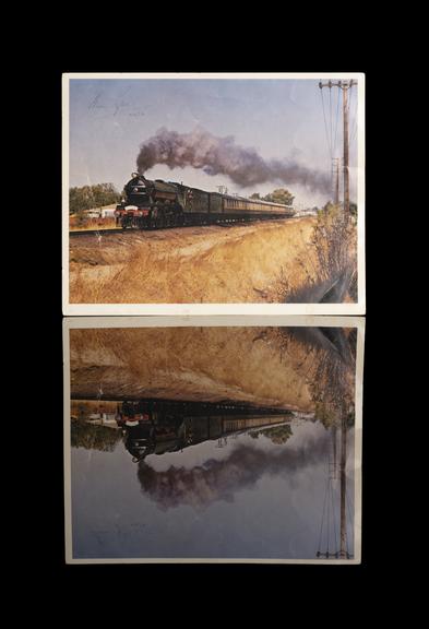 Coloured photo of Flying Scotsman 4472 in USA in 1971