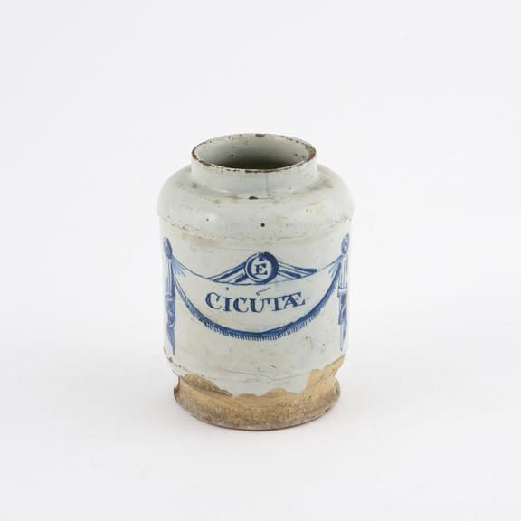 Tin-glazed earthenware drug jar