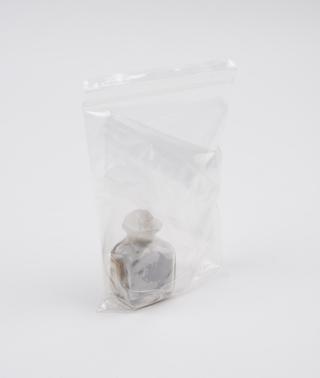 Bottle of mercury with chalk