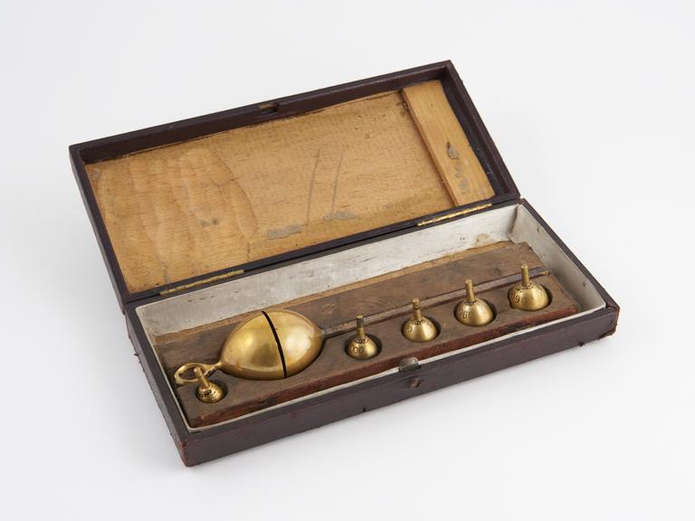 Hydrometer, Bate's saccharometer, brass, by Ladd & Streatfield